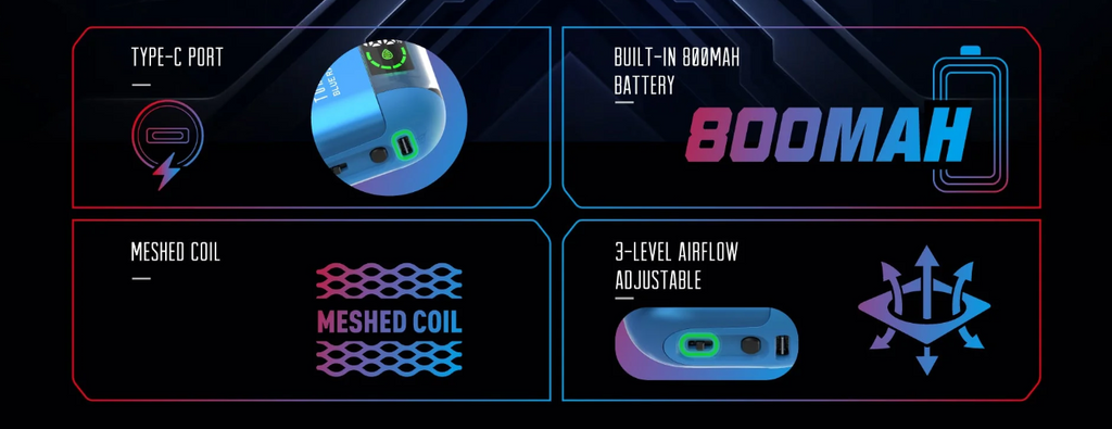 SMOK PRIV Bar Turbo Port Battery Coil Airflow