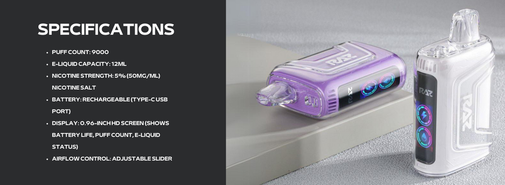 RAZ TN9000 Disposable Vape Specifications
