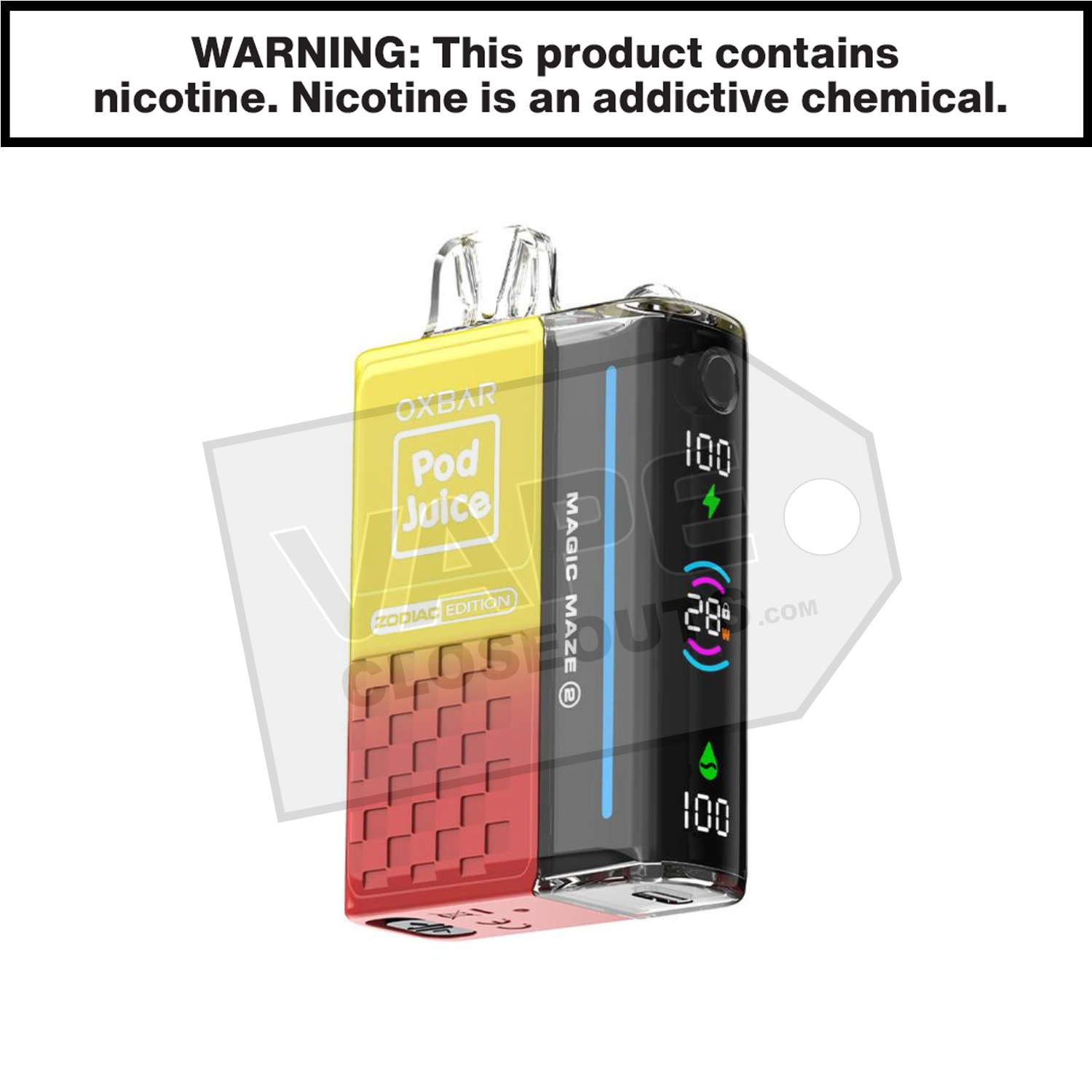 Fruity Pebz Oxbar Magic Maze ZERO Nicotine 30K Pod Disposable Vape
