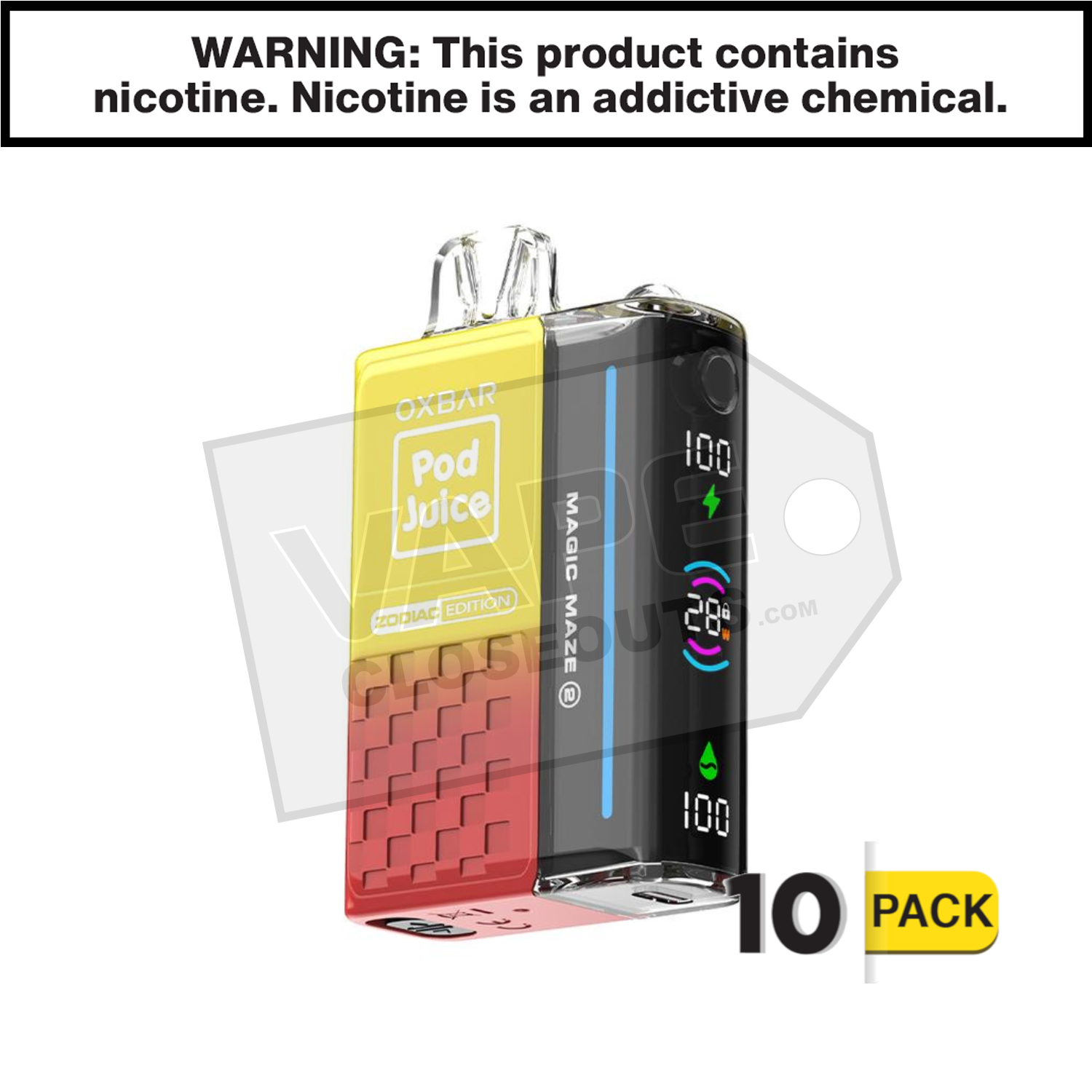 Fruity Pebz Oxbar Magic Maze ZERO Nicotine 30K Pod Disposable Vape — image 2