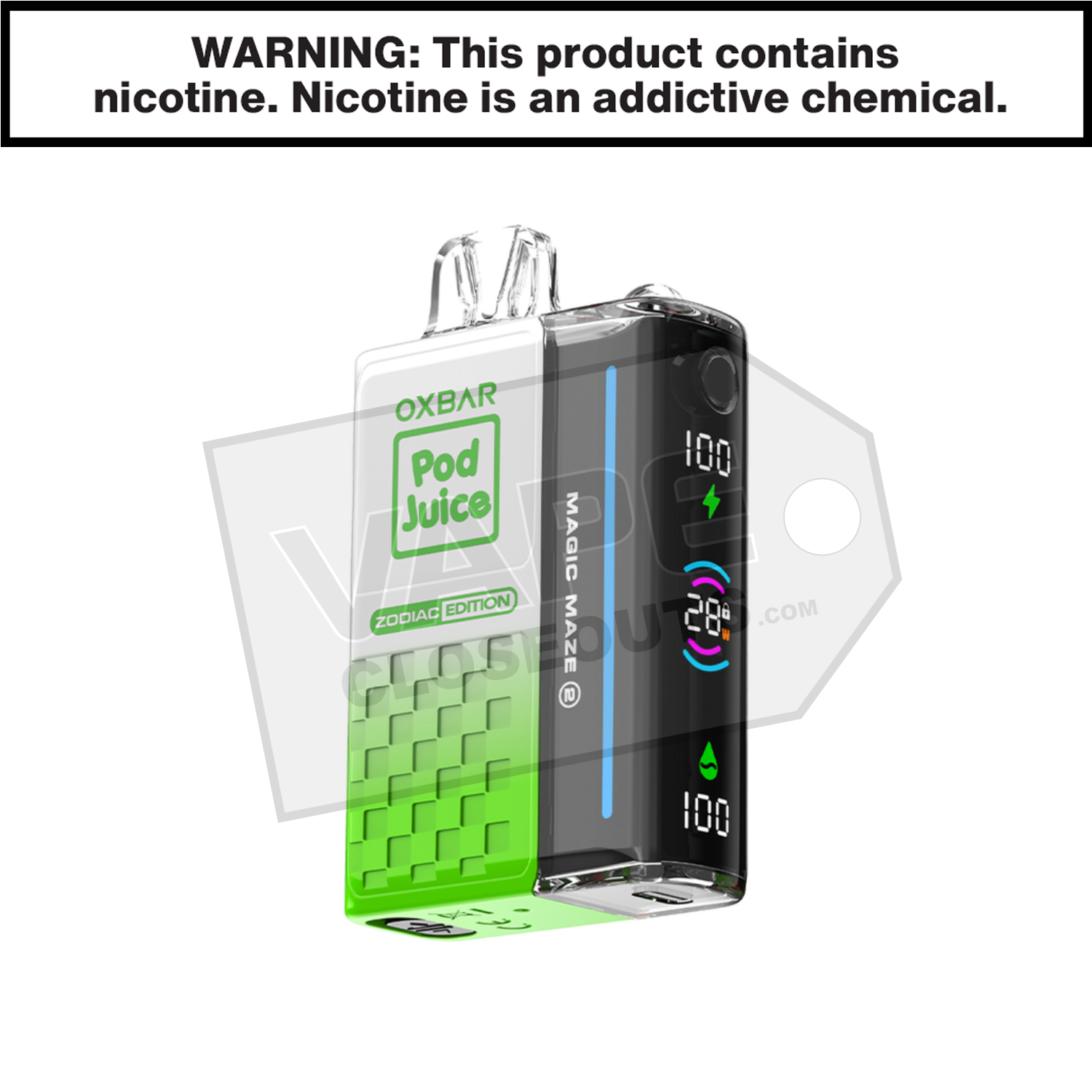 Jewel Mint Oxbar Magic Maze ZERO Nicotine 30K Pod Disposable Vape