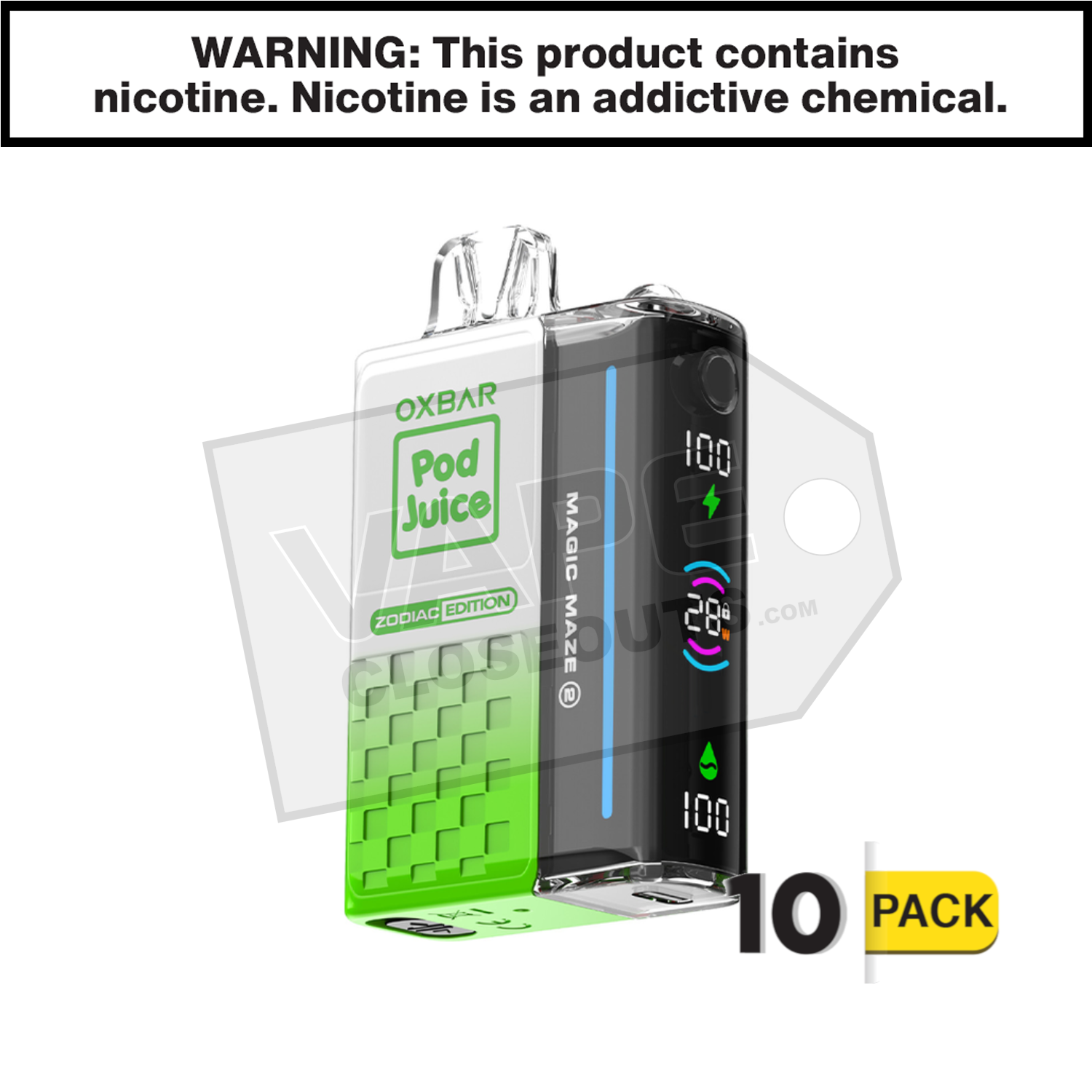 Jewel Mint Oxbar Magic Maze ZERO Nicotine 30K Pod Disposable Vape — image 2