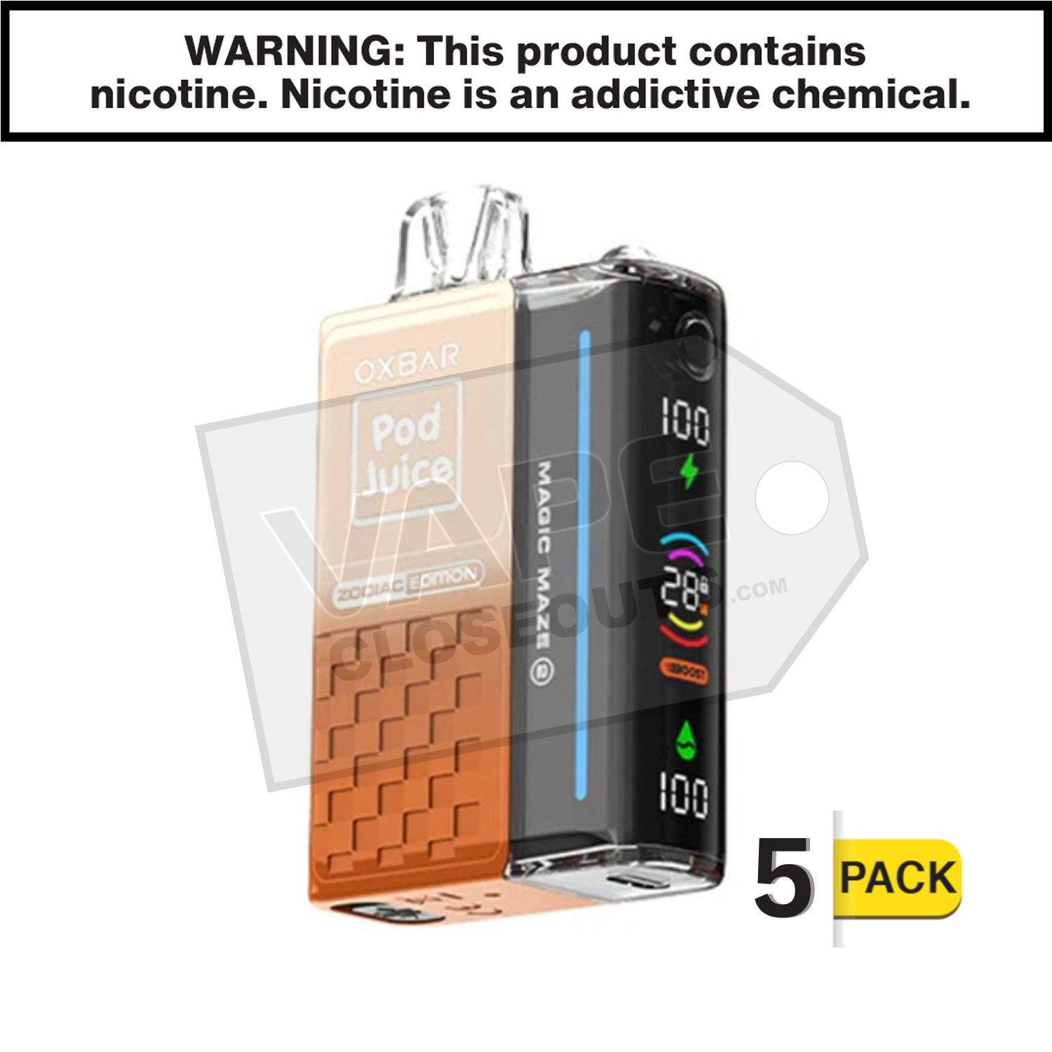 Jewel Tobacco Oxbar Magic Maze ZERO Nicotine 30K Pod Disposable Vape