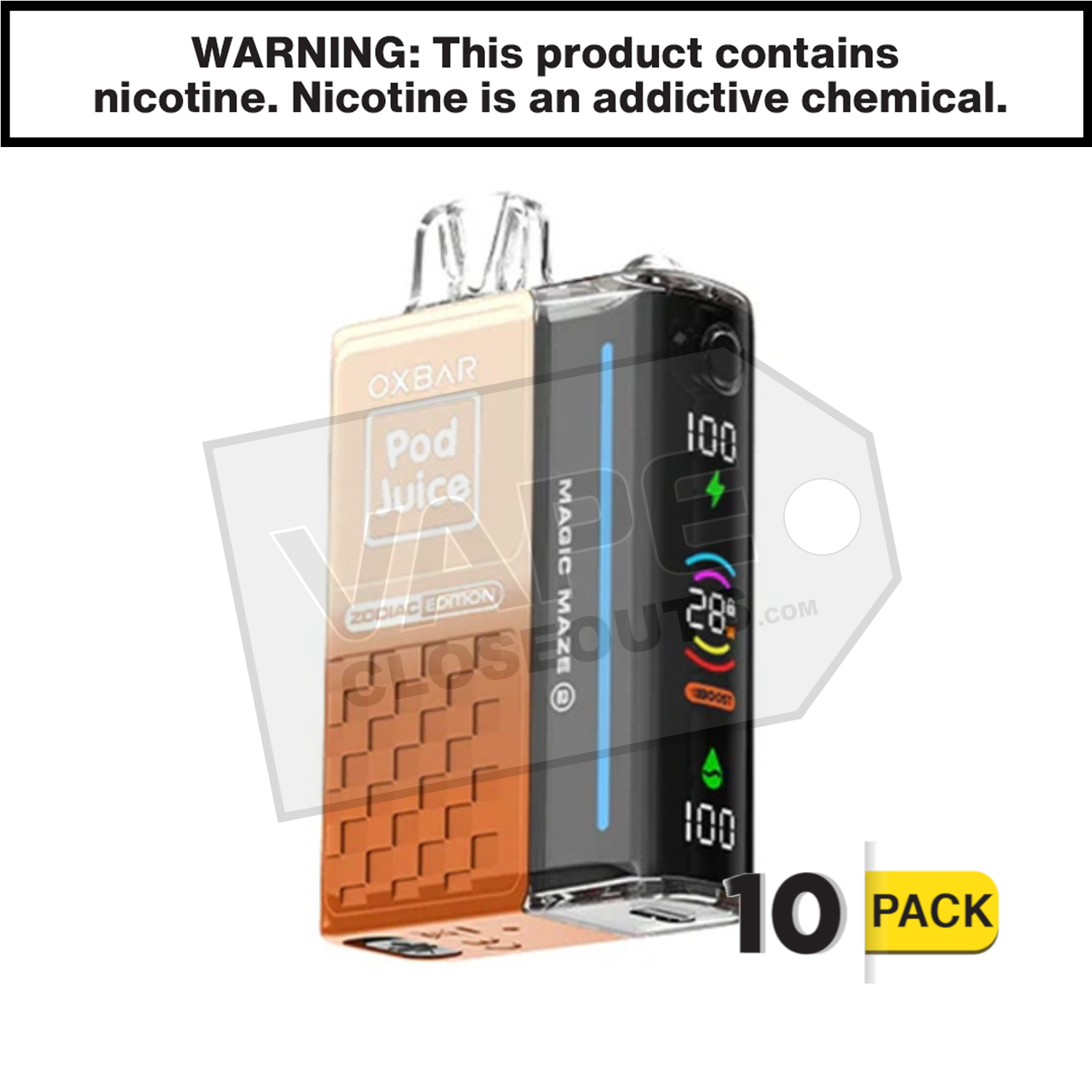 Jewel Tobacco Oxbar Magic Maze ZERO Nicotine 30K Pod Disposable Vape — image 2