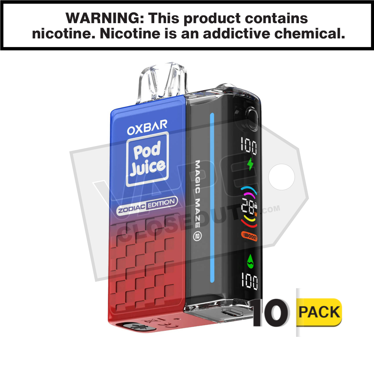 Rocket Pop Oxbar Magic Maze ZERO Nicotine 30K Pod Disposable Vape — image 2