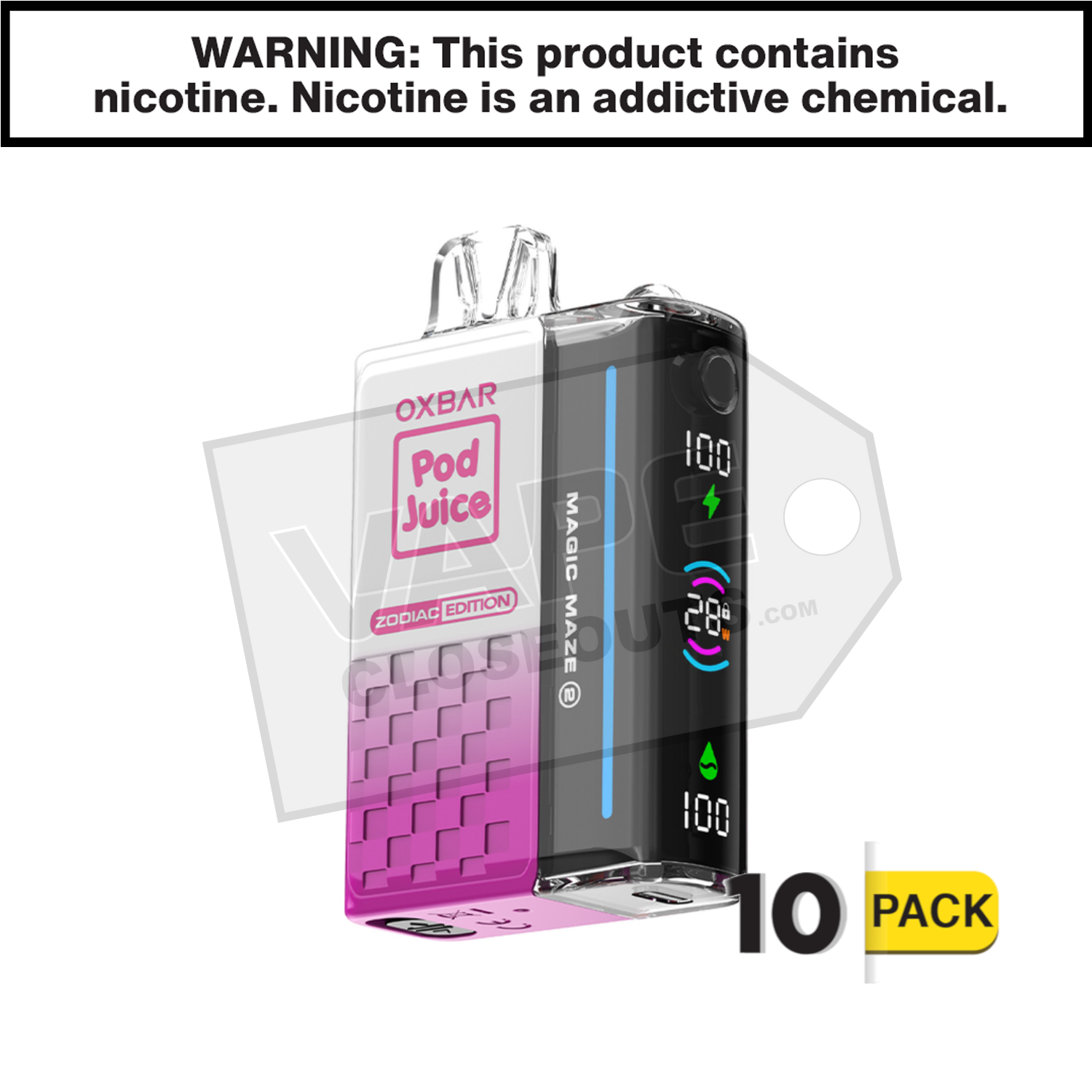 Strawberry Lolly Oxbar Magic Maze ZERO Nicotine 30K Pod Disposable Vape — image 2