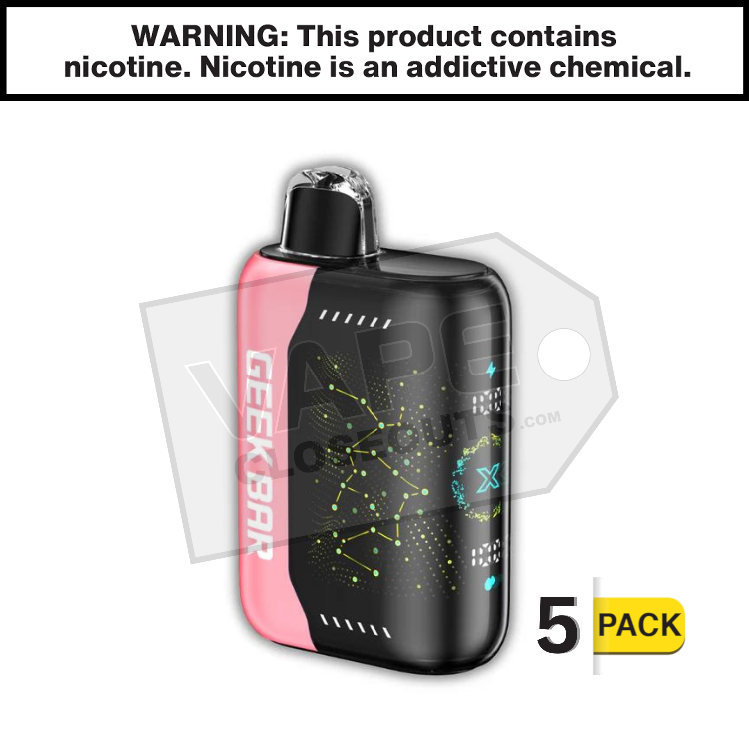 White Peach Raspberry Geek Bar Pulse X 25K Disposable Vape