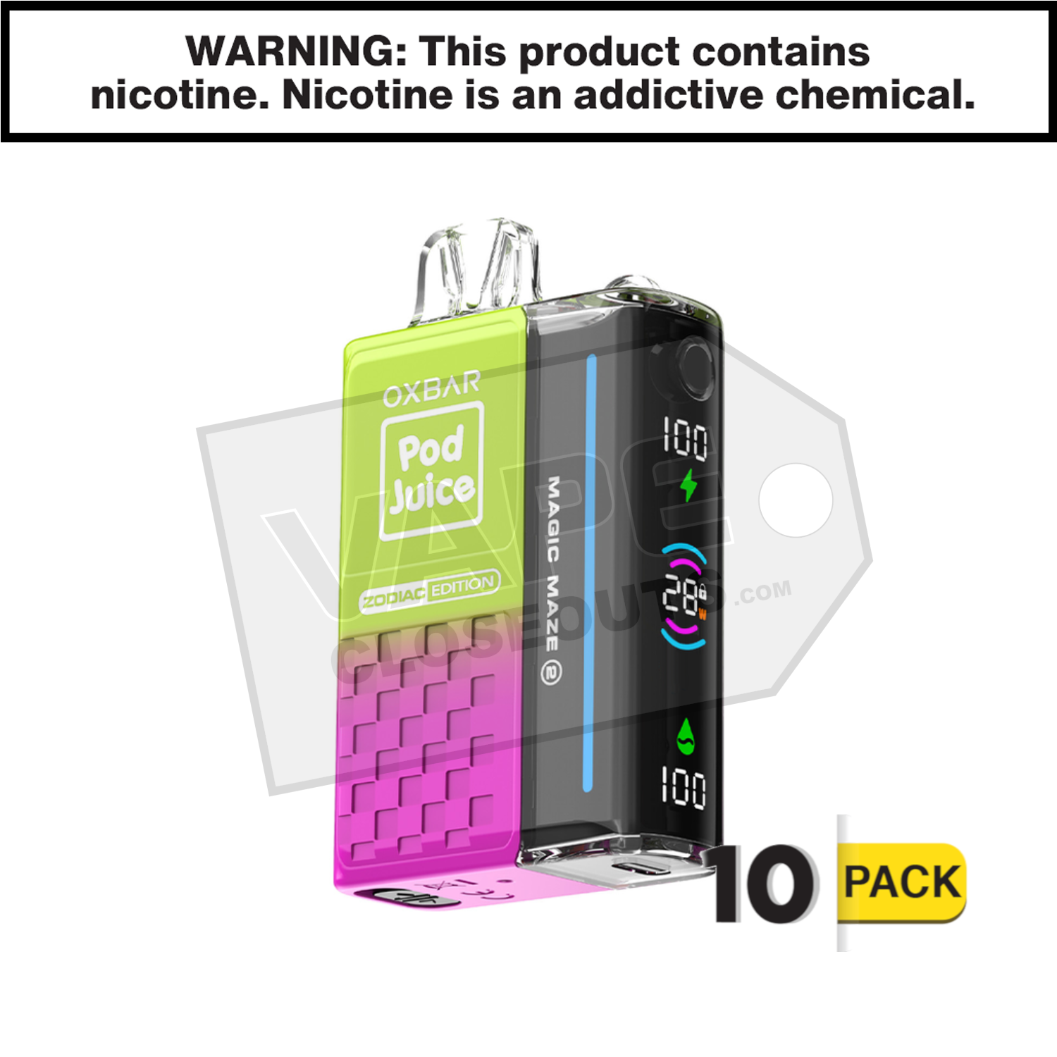 Watermelon Skittz Oxbar Magic Maze ZERO Nicotine 30K Pod Disposable Vape — image 2