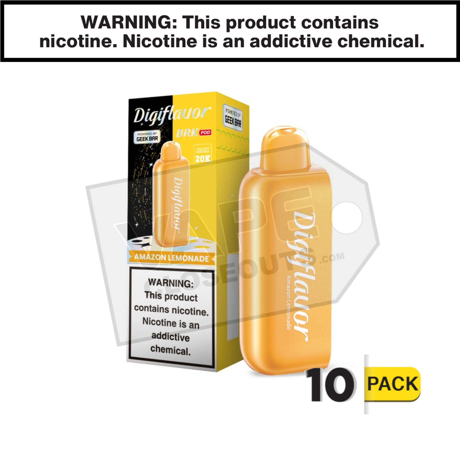 Amazon Lemonade Geek Bar DigiFlavor BRK Pod 20K Disposable Vape — image 2