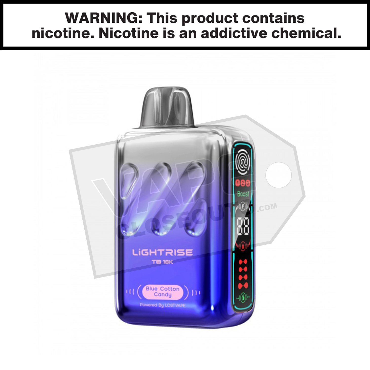 Blue Cotton Candy Lightrise TB 18K Vape