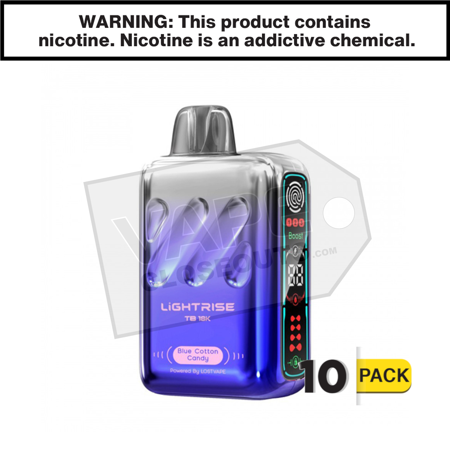 Blue Cotton Candy Lightrise TB 18K Vape — image 2