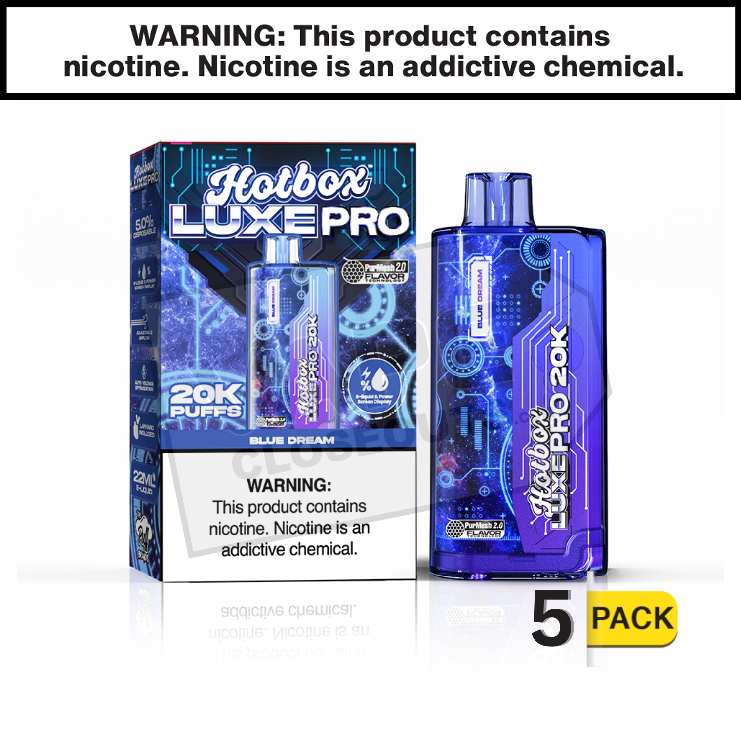 Blue Dream Hotbox Luxe Pro 20K Disposable Vape