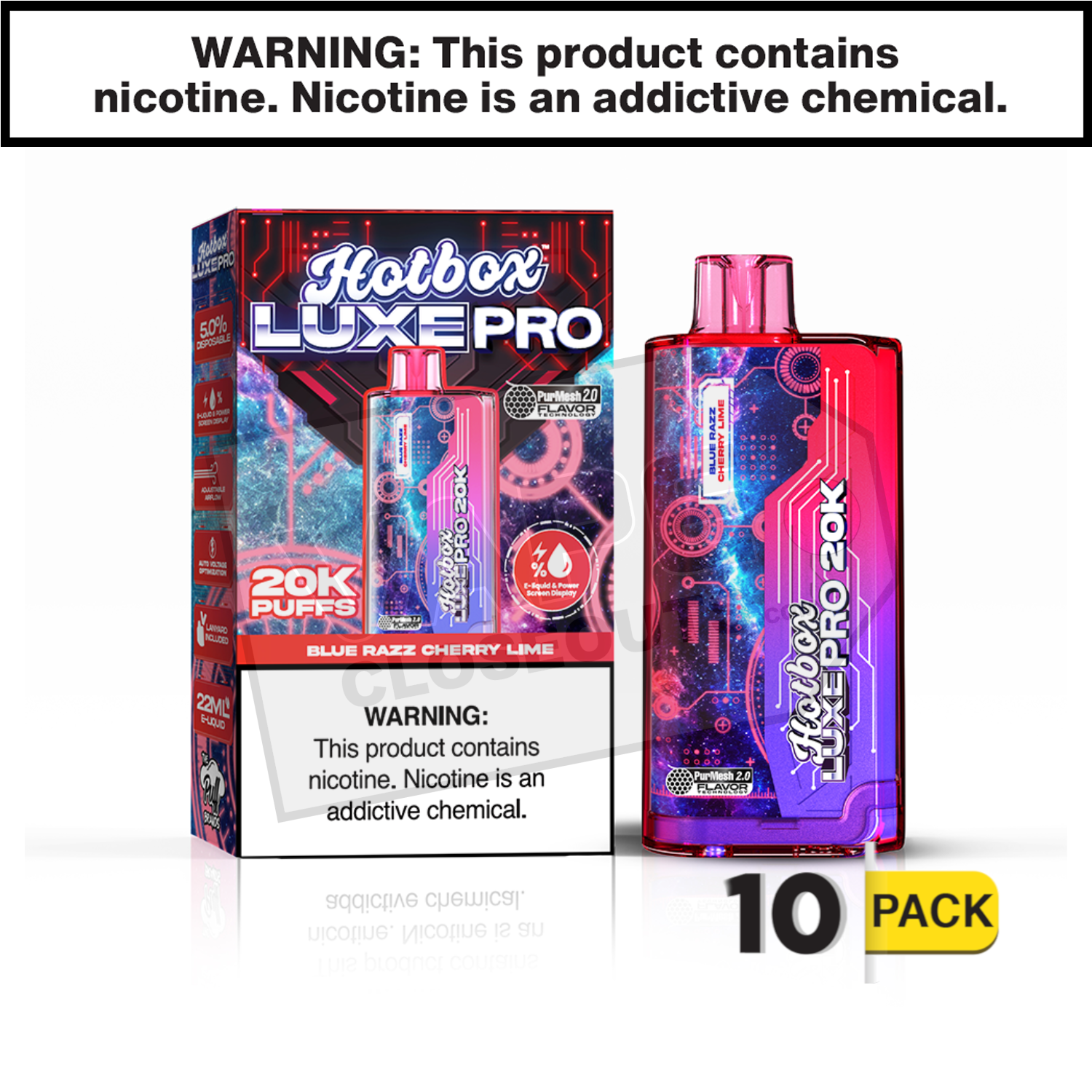 Blue Razz Cherry Lime Hotbox Luxe Pro 20K Disposable Vape — image 2