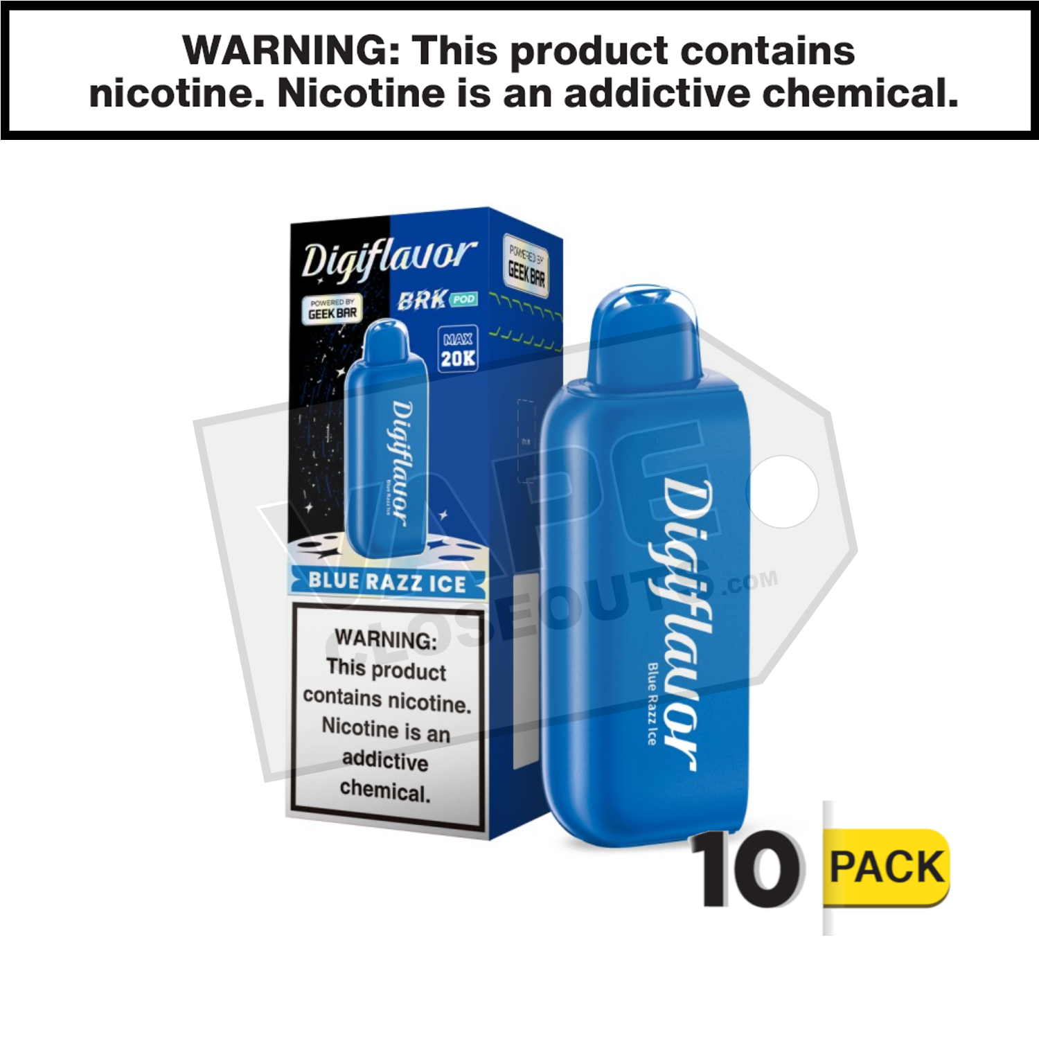 Blue Razz Ice Geek Bar DigiFlavor BRK Pod 20K Disposable Vape — image 2
