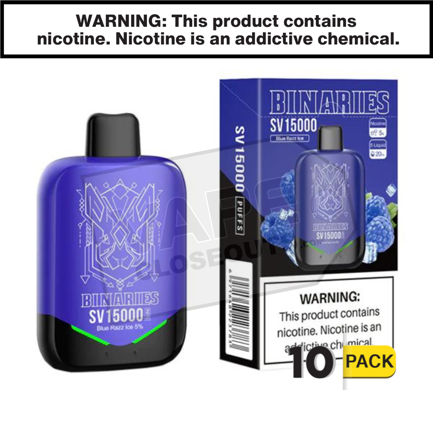 Blue Razz Ice HorizonTech Binaries Cabin SV Disposable 15000 — image 2