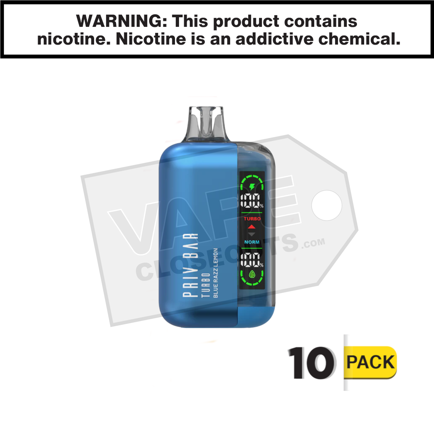 Blue Razz Lemon Priv Bar Turbo 15K Disposable Vape By SMOK — image 2
