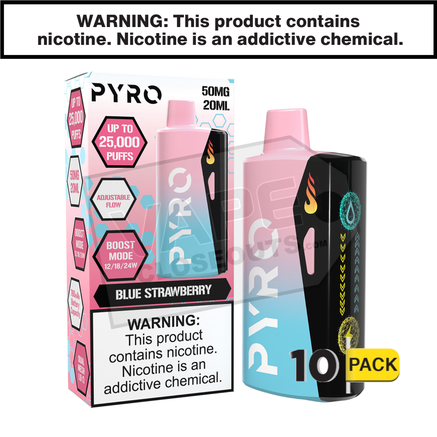 Blue Strawberry Pyro Boost 25K Disposable Vape — image 2