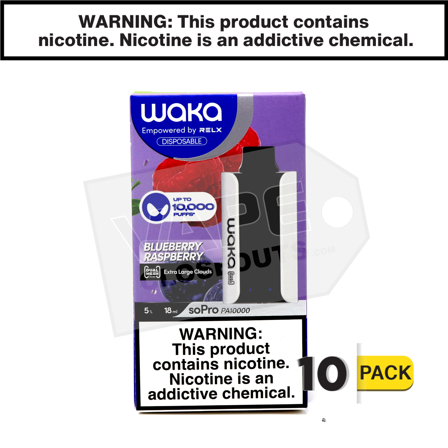 Blueberry Raspberry WAKA soPro PA10000 Disposable Vape — image 2