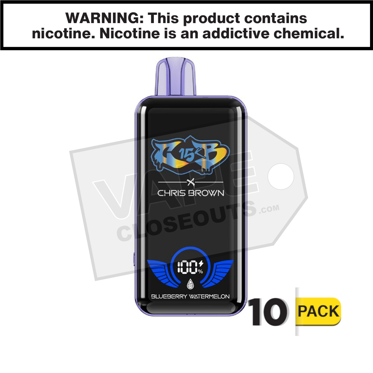 Blueberry Watermelon Chris Brown CB15K Disposable Vape — image 2