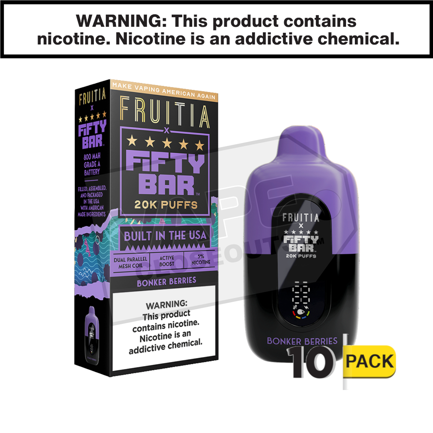Bonker Berries Fifty Bar Fruitia 20K Disposable Vape — image 2