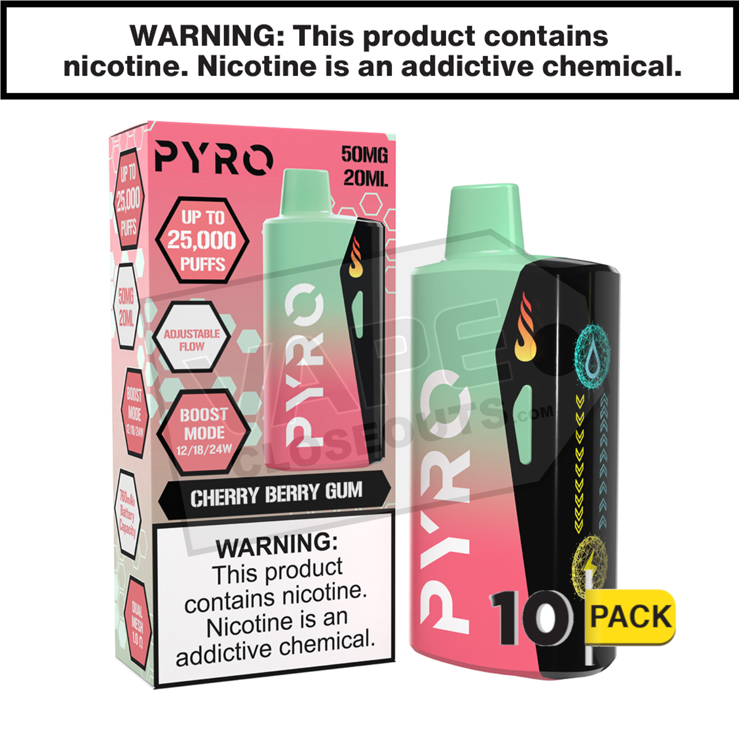 Cherry Berry Gum Pyro Boost 25K Disposable Vape — image 2