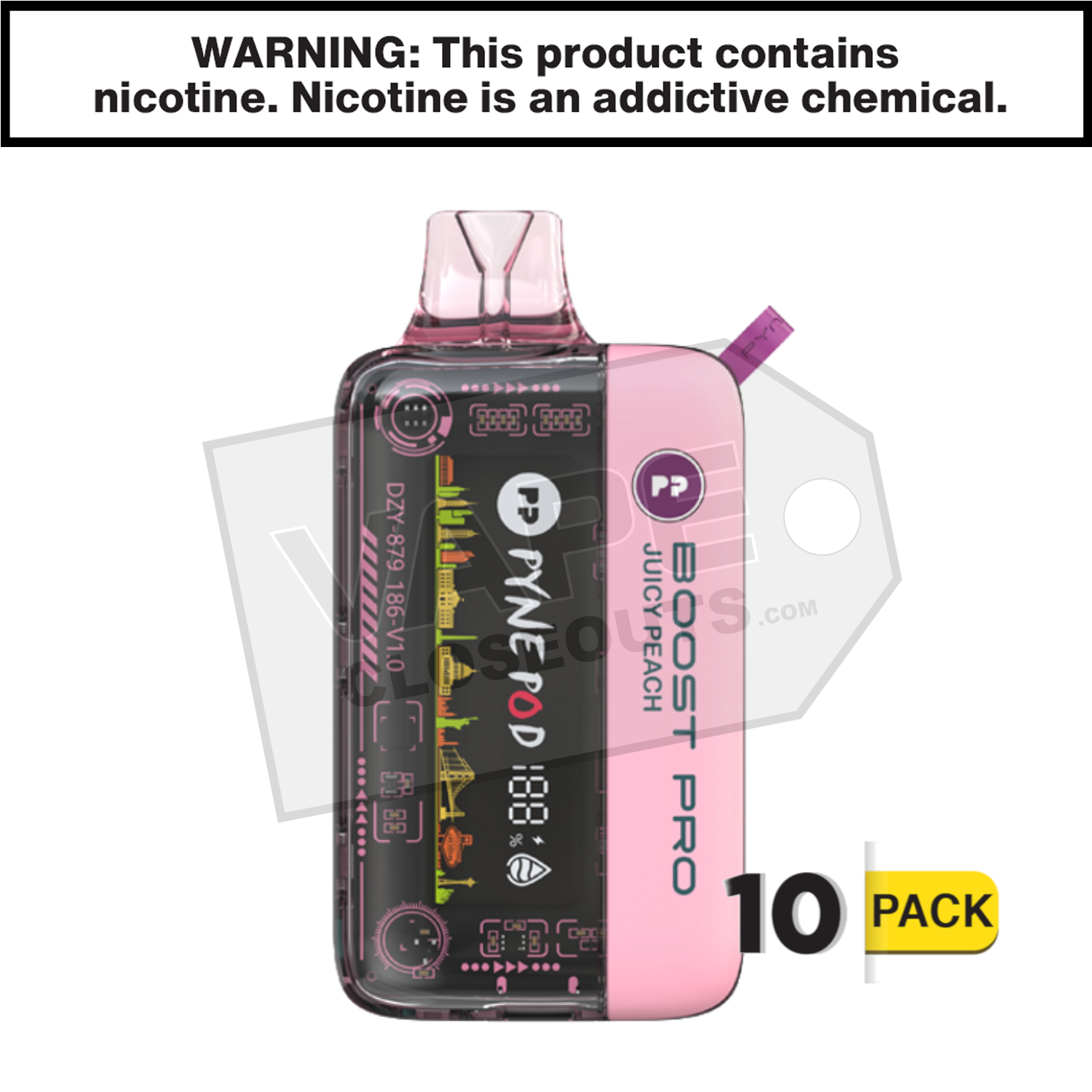 Juicy Peach Pyne Pod Boost Pro 20K Disposable Vape — image 2