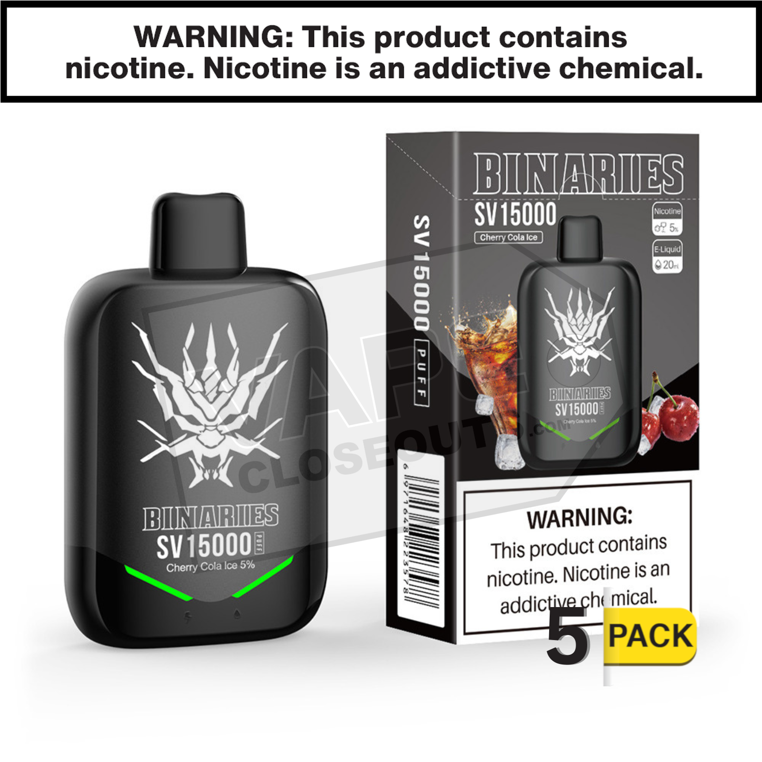 Cherry Cola Ice HorizonTech Binaries Cabin SV Disposable 15000