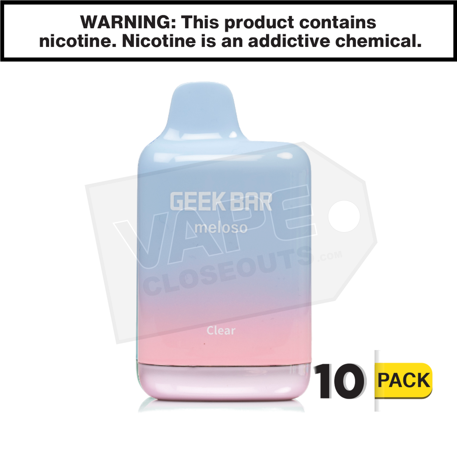 Clear Geek Bar Meloso Max Disposable Vape — image 2