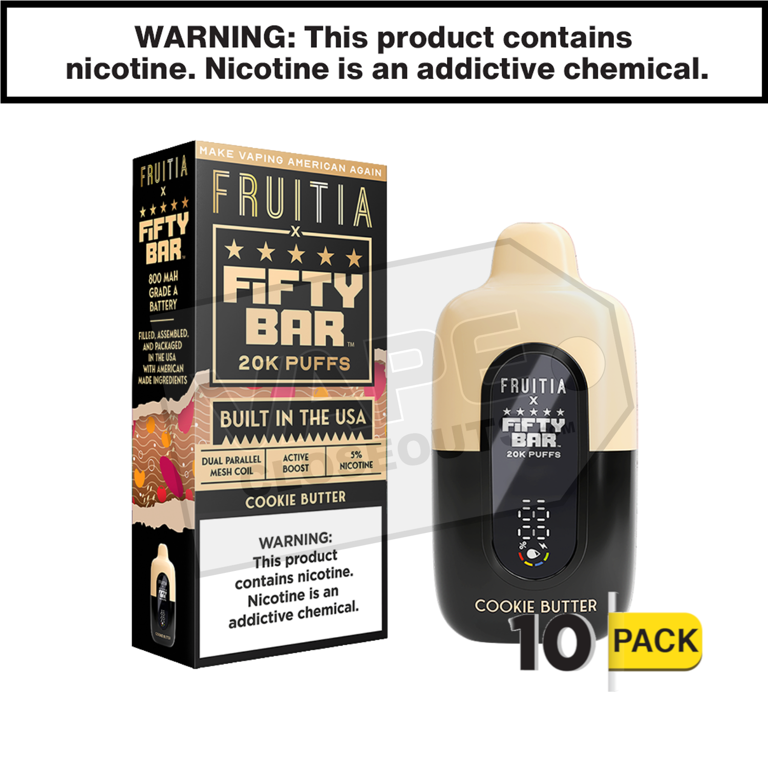 Cookie Butter Fifty Bar Fruitia 20K Disposable Vape — image 2