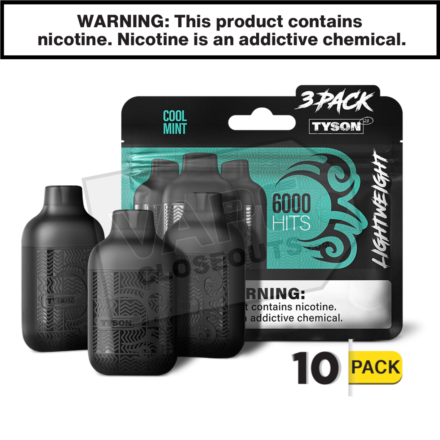 Cool Mint Tyson 2.0 Lightweight 6k Puff Disposable Vape (3-Pack) — image 2