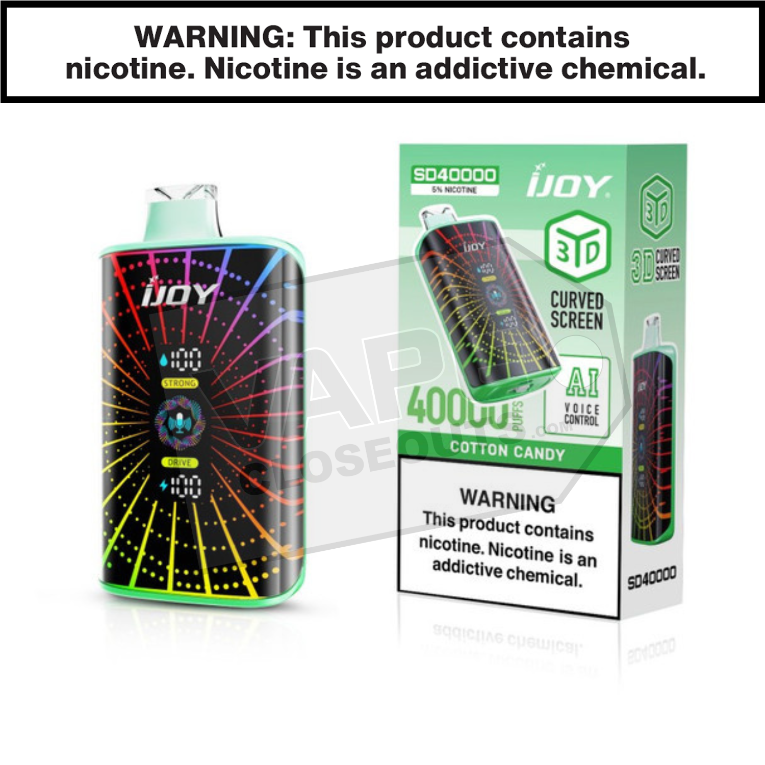 Cotton Candy iJoy Bar SD40000 Disposable Vape