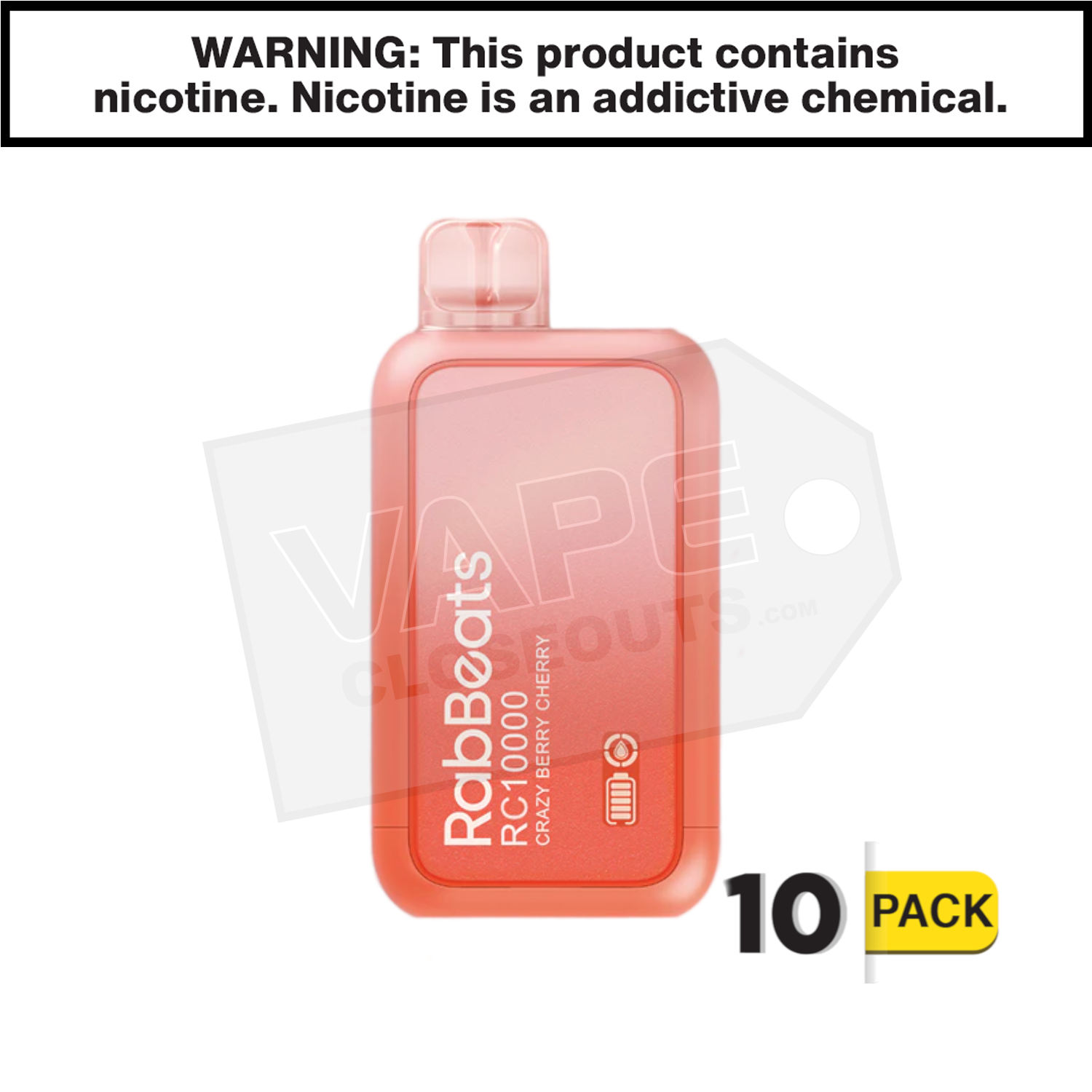 Crazy Berry Cherry Watermelon RabBeats RC10000 Vape — image 2
