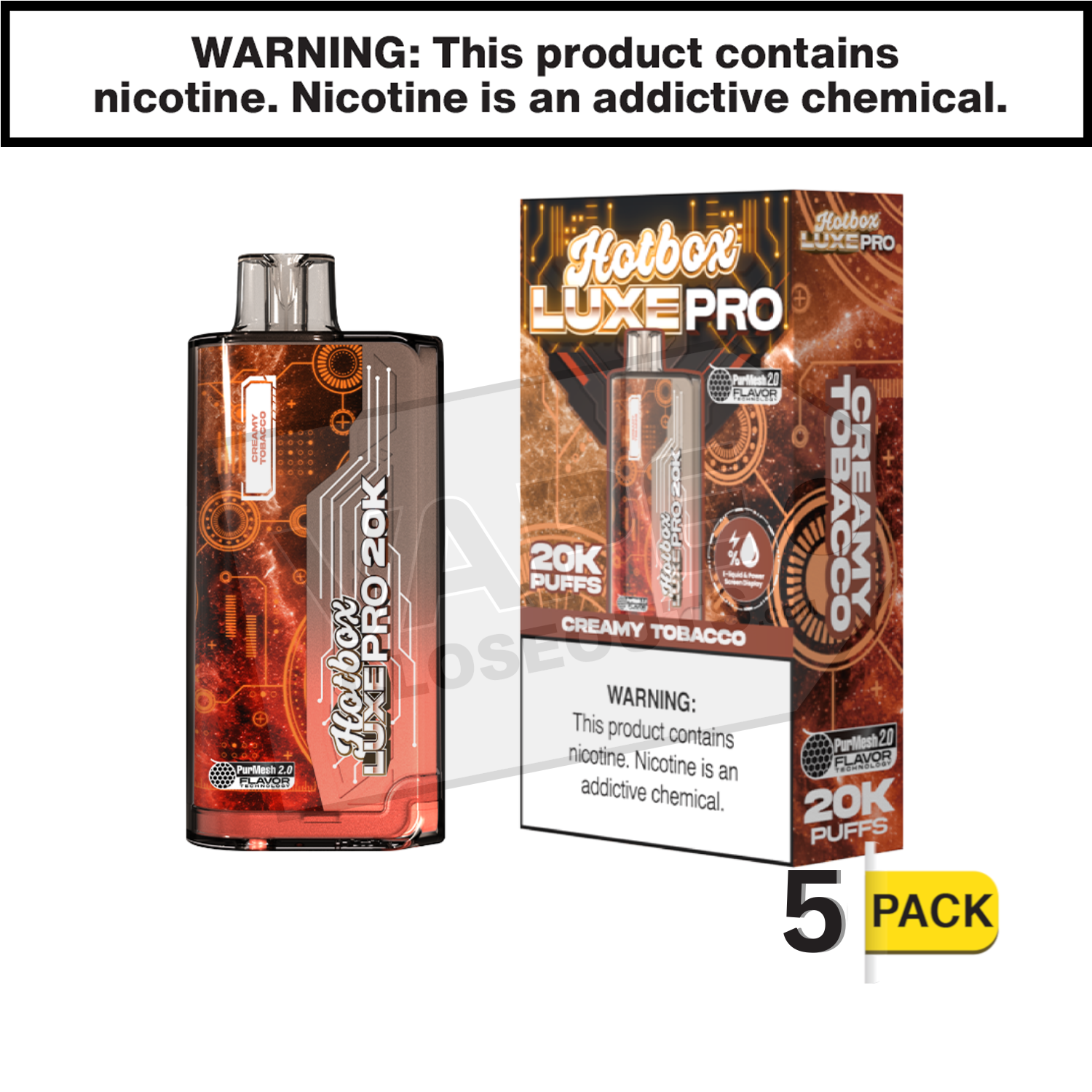 Creamy Tobacco Hotbox Luxe Pro 20K Disposable Vape