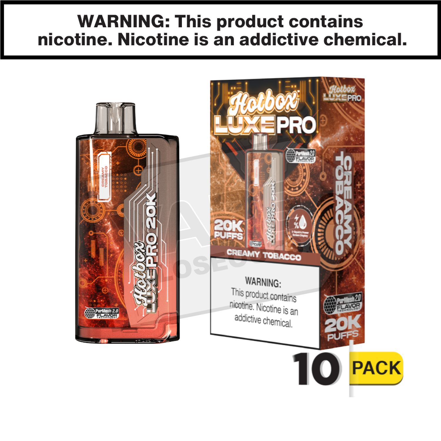 Creamy Tobacco Hotbox Luxe Pro 20K Disposable Vape — image 2