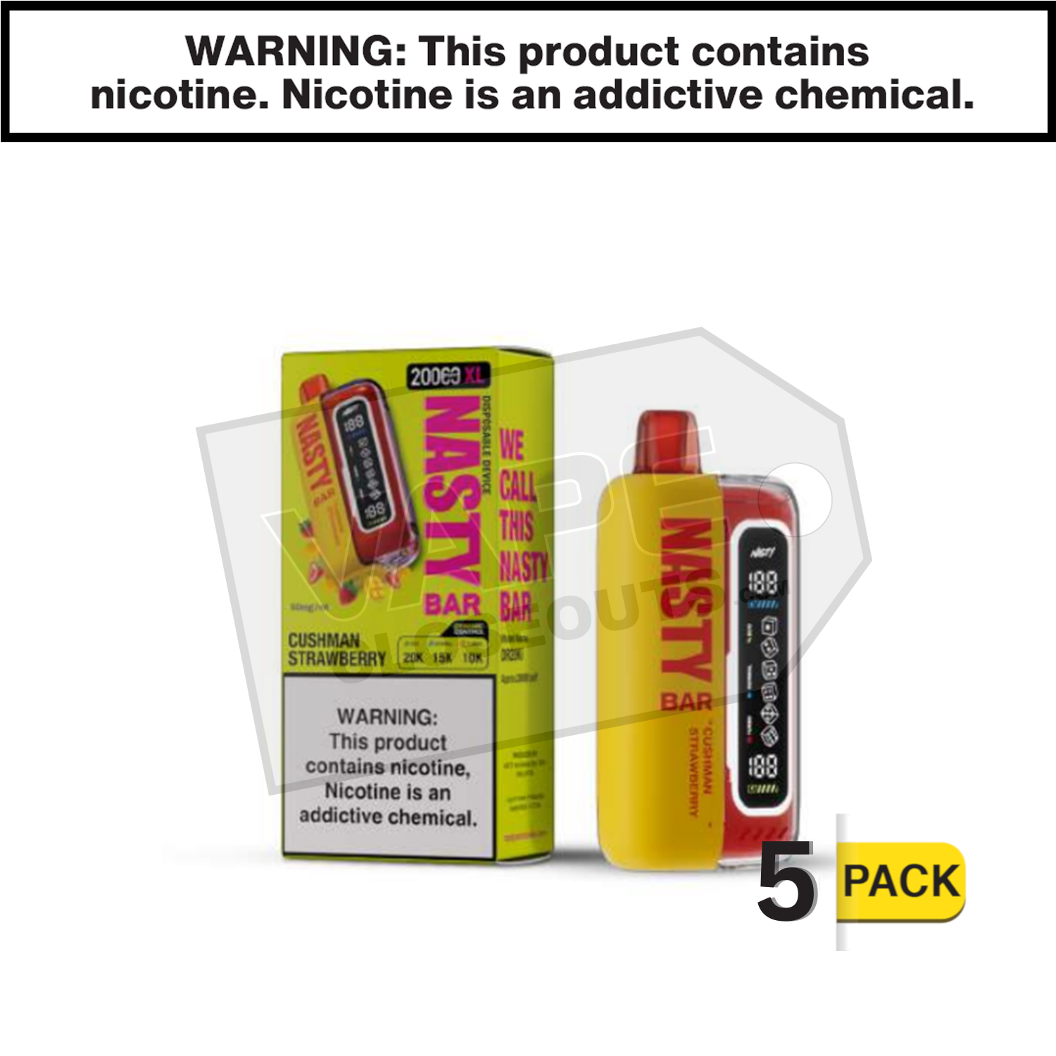 Cushman Strawberry Nasty Bar XL 20K Disposable Vape