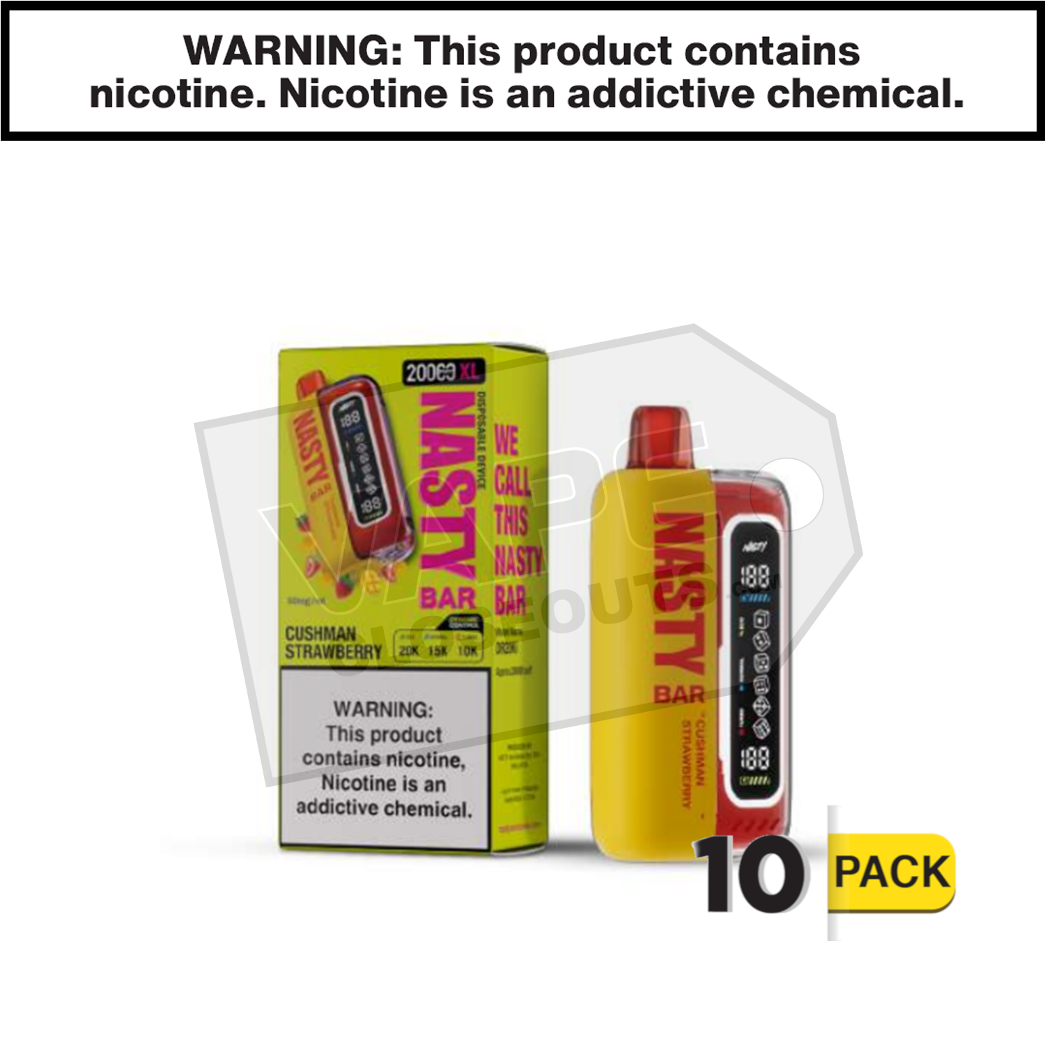 Cushman Strawberry Nasty Bar XL 20K Disposable Vape — image 2