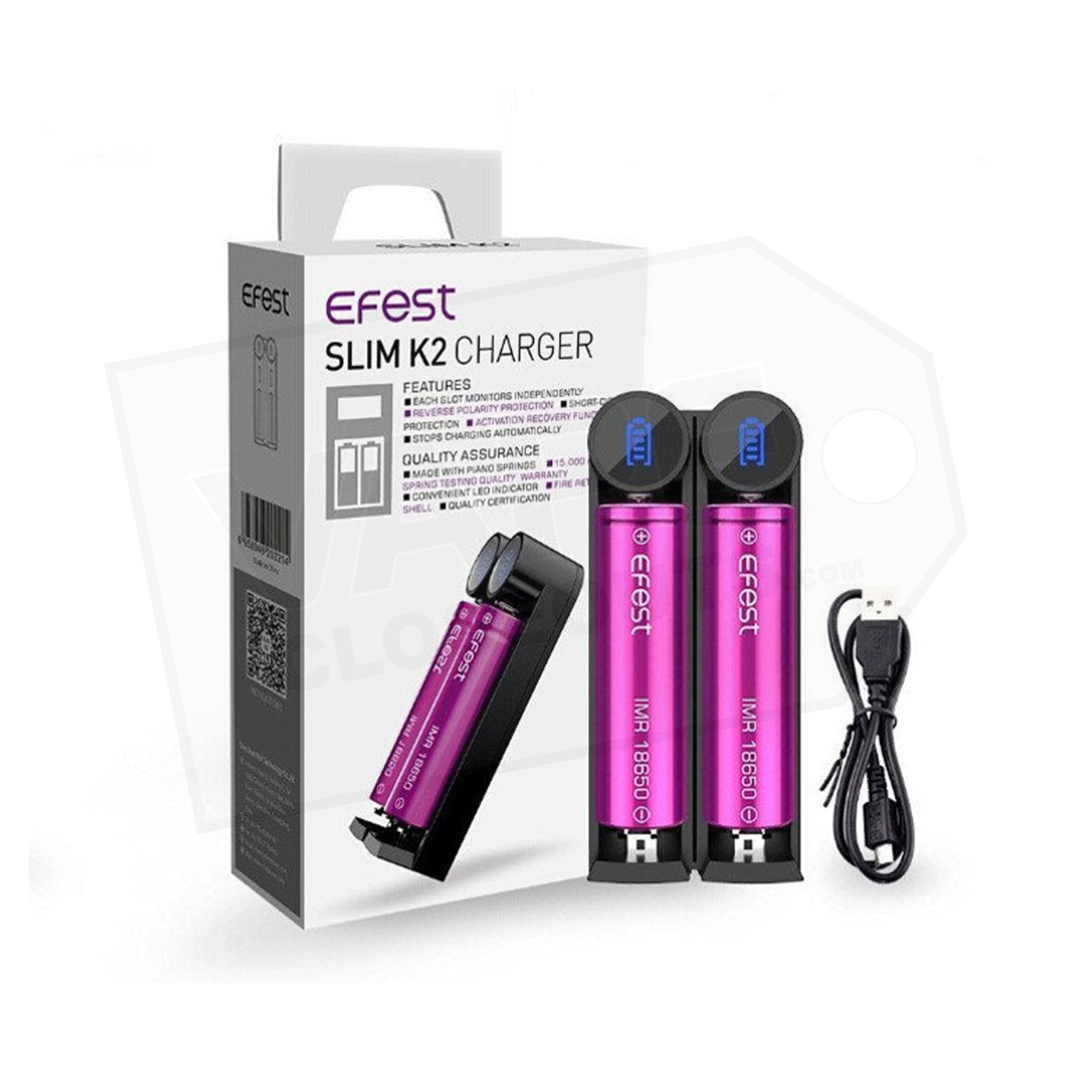 Efest Slim K2 Intelligent Battery Charger - 2 Bay with LCD Screen