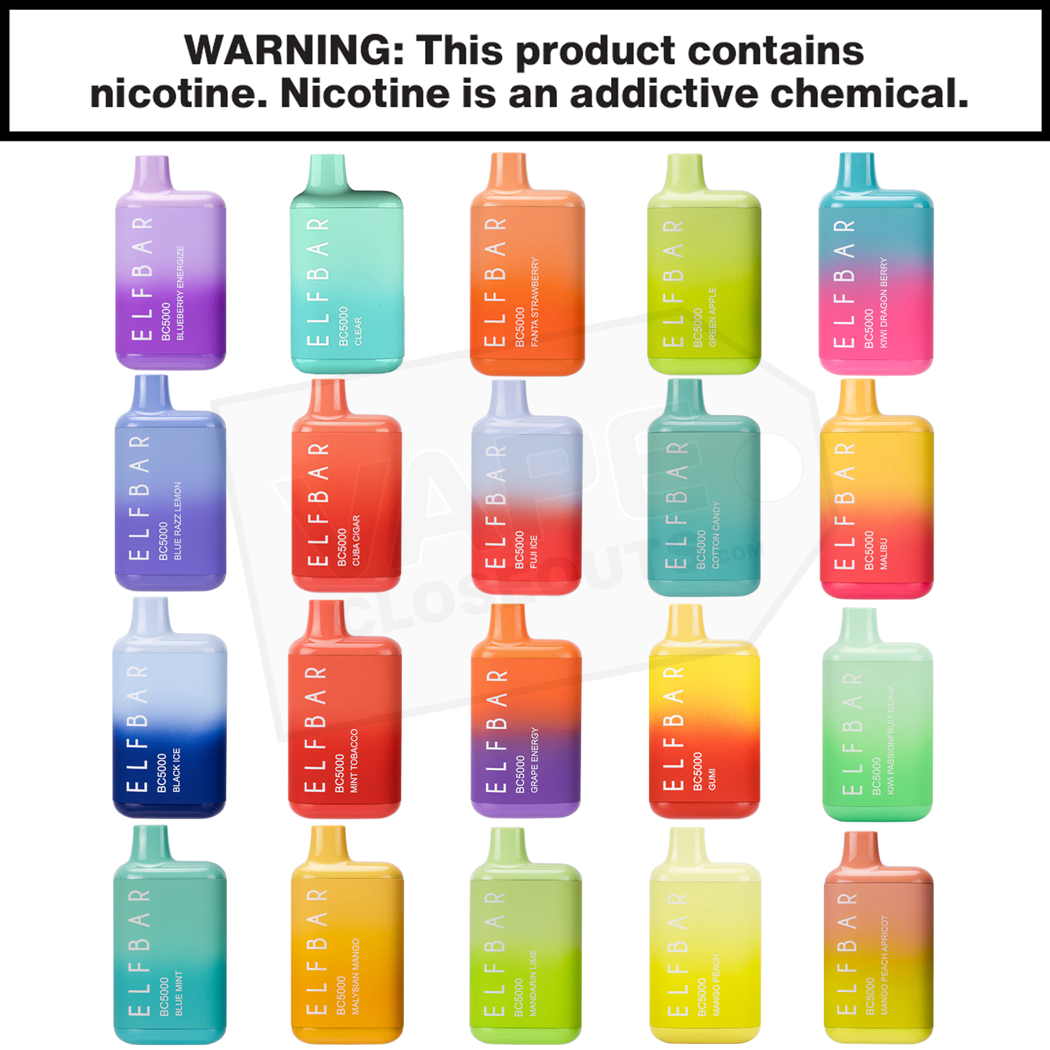ELF BAR EB Design BC5000 Disposable Rechargeable Vape - All Flavors