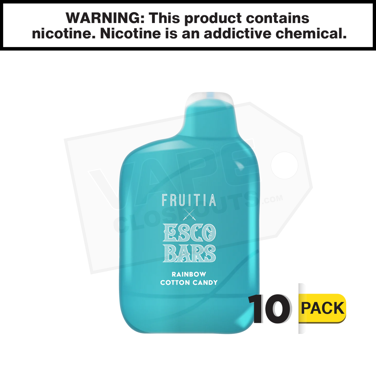 Esco Bars Fruitia | Rainbow Cotton Candy | 6000 Puffs Disposable Rechargeable Vape — image 2