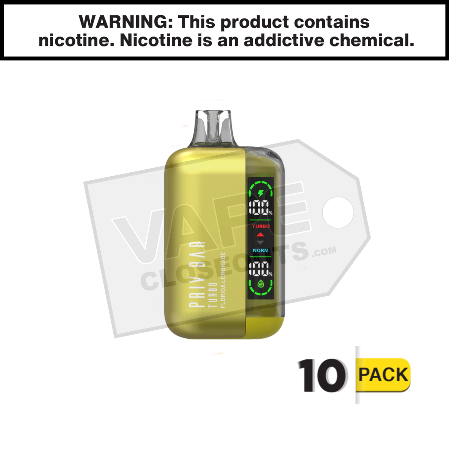 Florida Lemonade Priv Bar Turbo 15K Disposable Vape By SMOK — image 2
