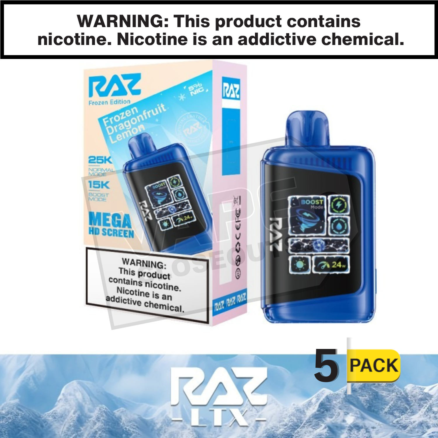 Frozen Dragonfruit Lemon RAZ LTX 25K Disposable Vape