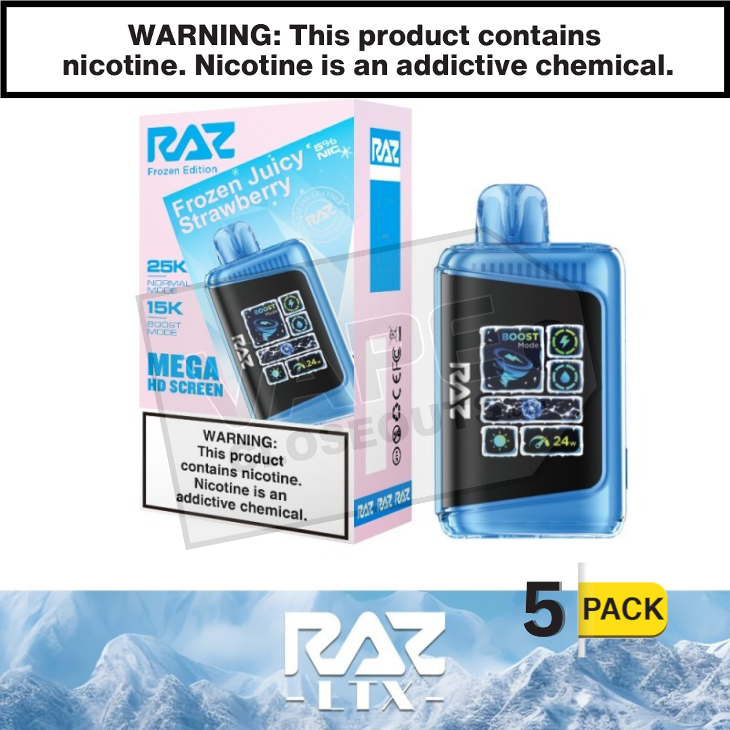 Frozen Juicy Strawberry RAZ LTX 25K Disposable Vape