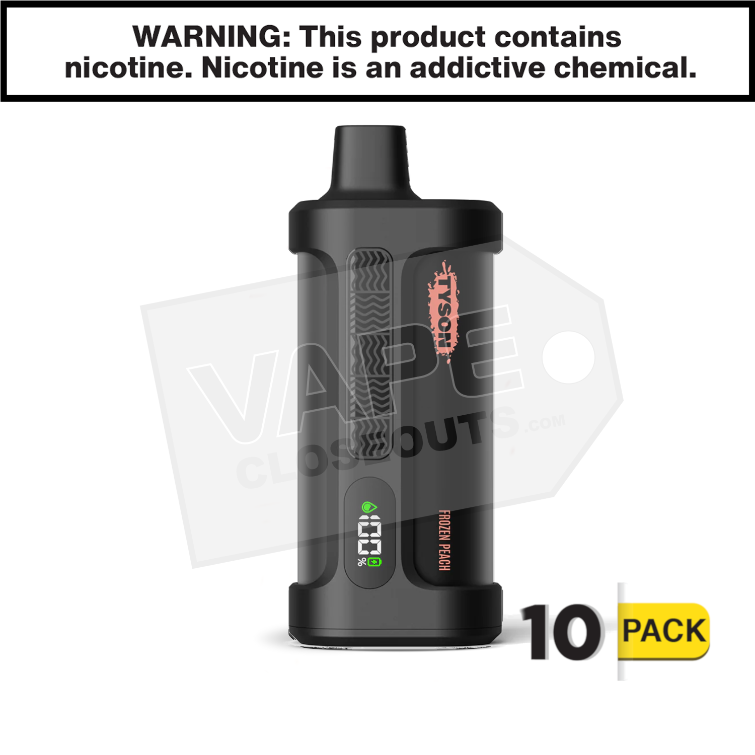 Frozen Peach Tyson 2.0 Iron Mike 15,000 Puff Disposable Vape — image 2