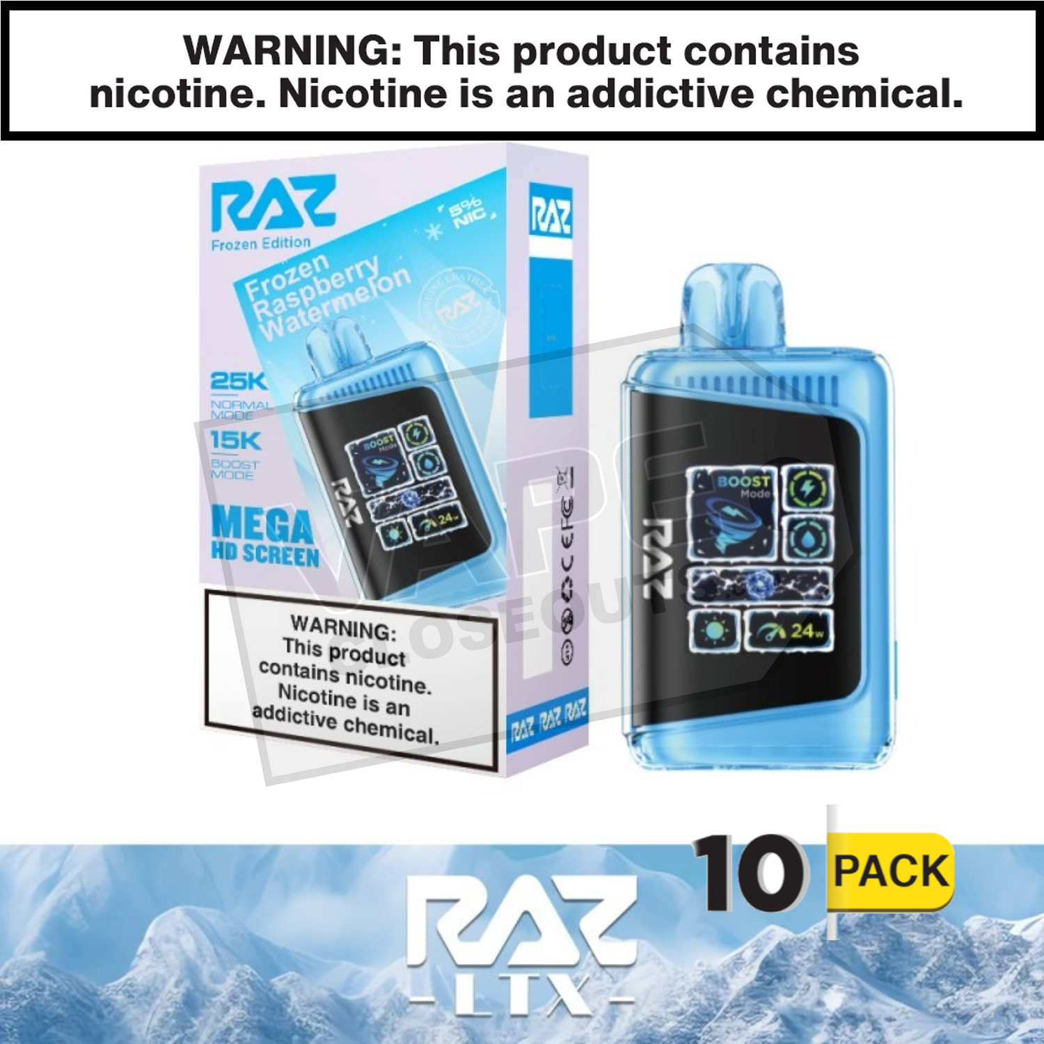 Frozen Raspberry Watermelon RAZ LTX 25K Disposable Vape — image 2