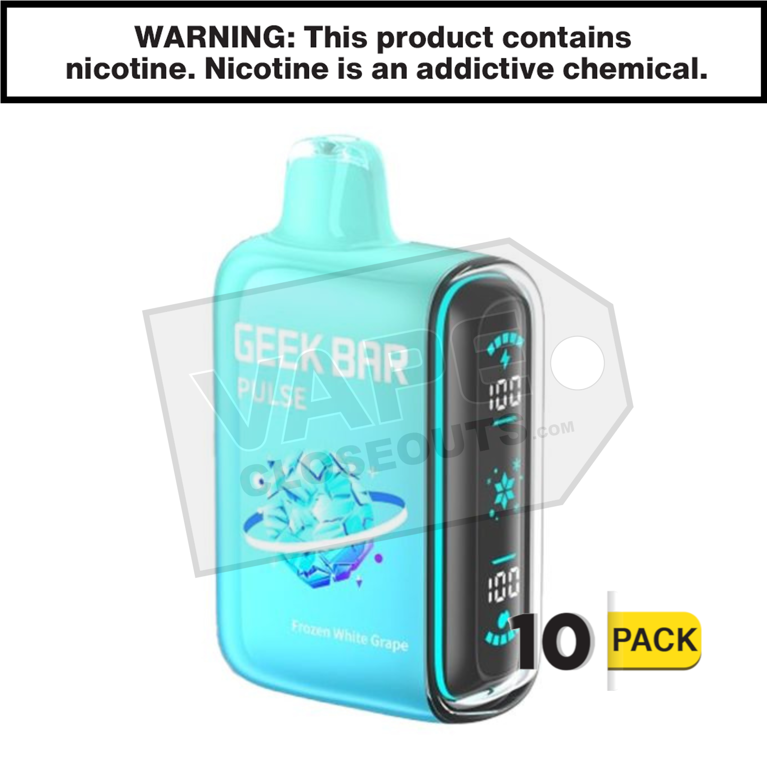 Frozen White Grape Geek Bar Pulse Disposable Vape — image 2