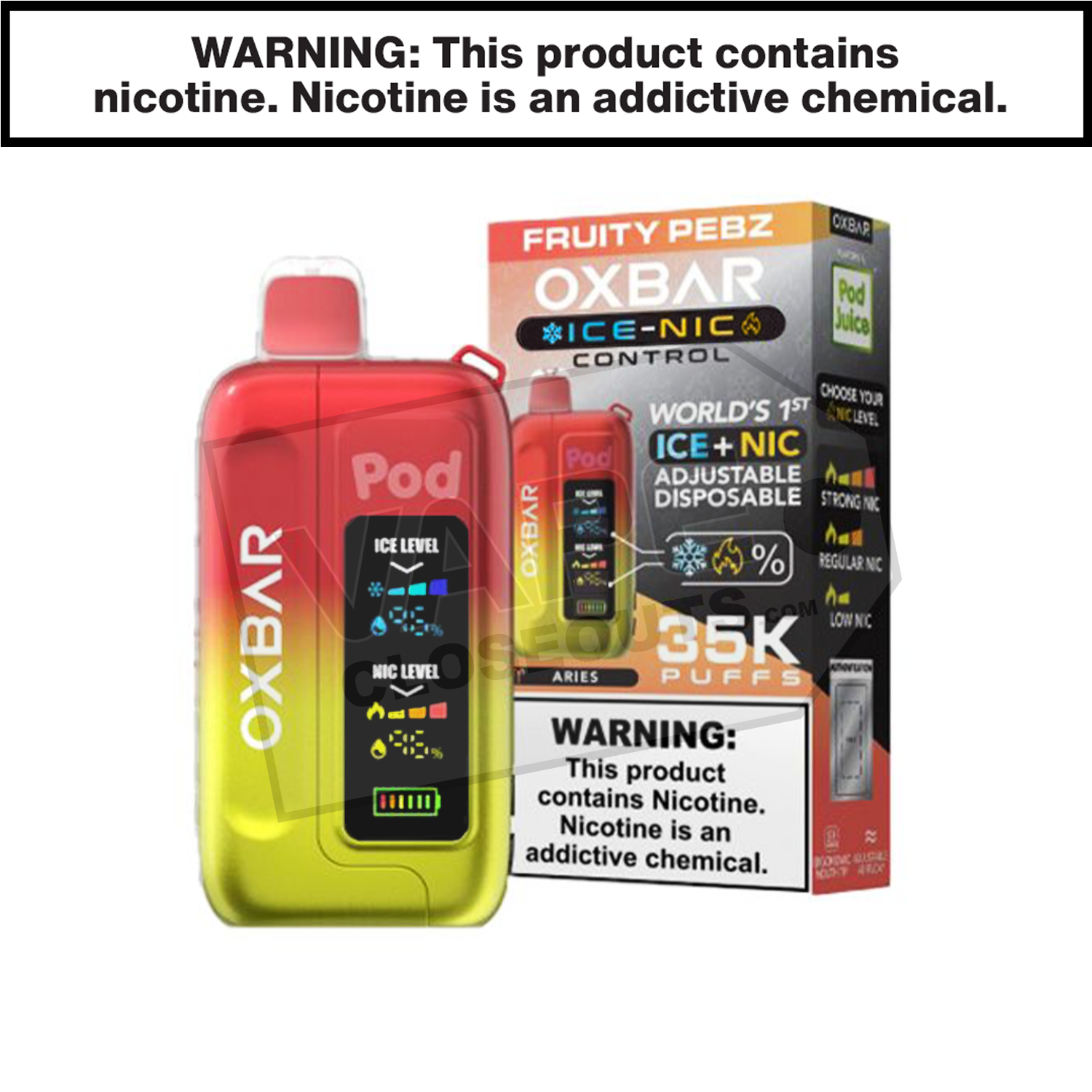 Fruity Pebz OXBAR X Pod Juice Ice-Nic Control 35K Disposable Vape