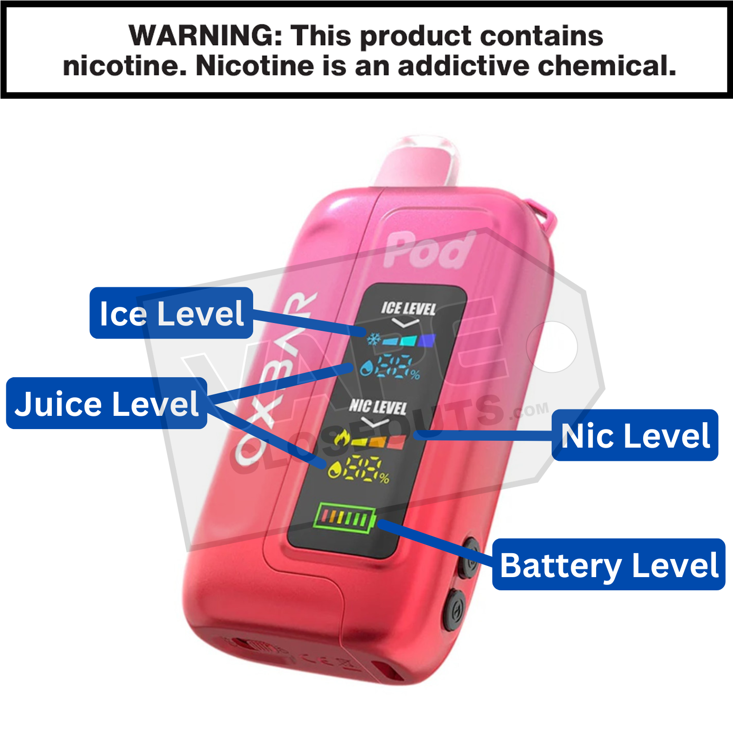 Fruity Pebz OXBAR X Pod Juice Ice-Nic Control 35K Disposable Vape — image 3