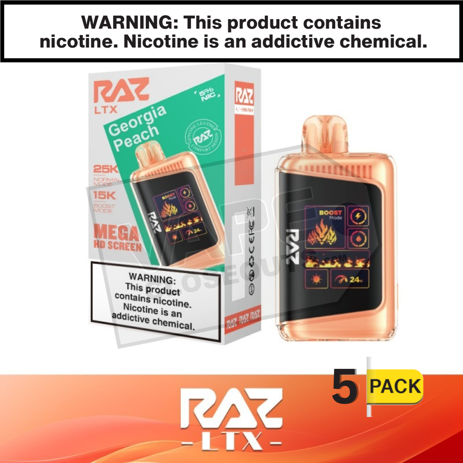 Georgia Peach RAZ LTX 25K Disposable Vape