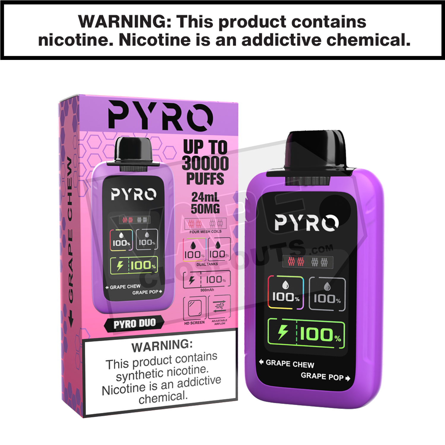 Grape Chew + Grape Bop Pyro Duo 30K Disposable Vape