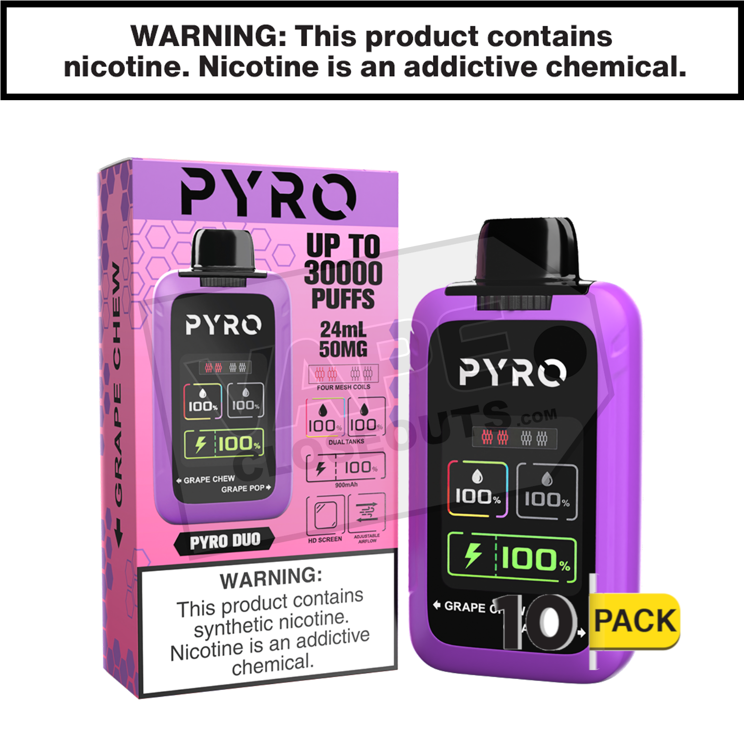 Grape Chew + Grape Bop Pyro Duo 30K Disposable Vape — image 2